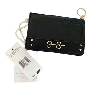 NWT Women’s Bags Jessica Simpson Bifold Wallet Keychain Black Gold Tone Hardware